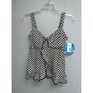 swim solutions‎ ruffle bottom tankini top NWT Size 8 women's swimwear